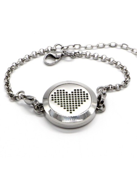 Bracelet d'Aromathérapie Coeur Pixel 