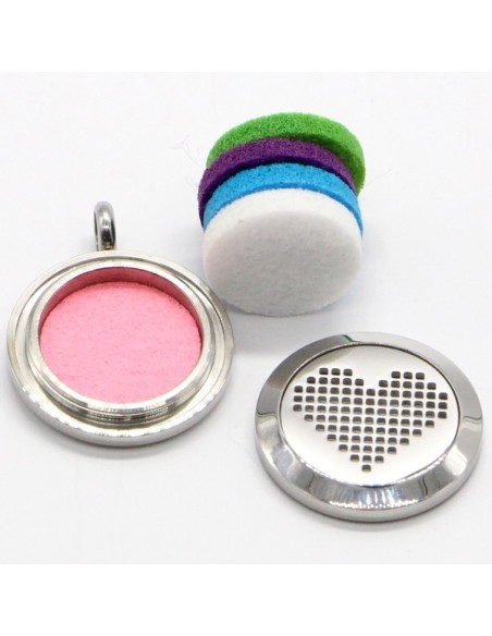 Collier d'Aromathérapie Coeur Pixel 