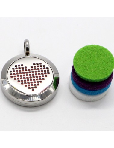 Collier d'Aromathérapie Coeur Pixel 