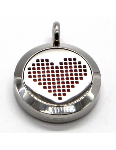 Collier d'Aromathérapie Coeur Pixel 