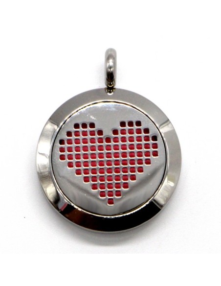 Collier d'Aromathérapie Coeur Pixel 