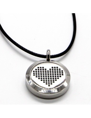 Collier d'Aromathérapie Coeur Pixel 