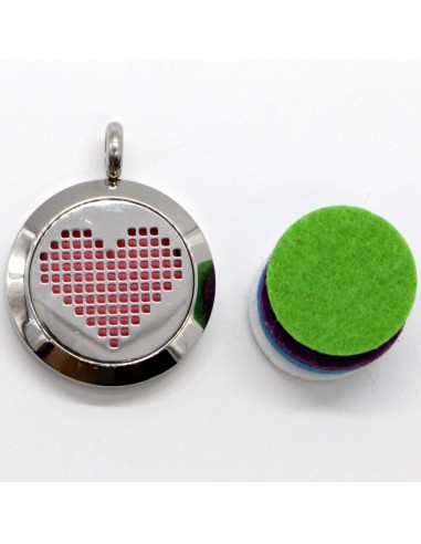 Collier d'Aromathérapie Coeur Pixel 