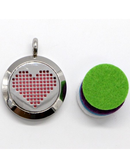 Collier d'Aromathérapie Coeur Pixel 