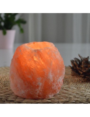 Bougeoir en Cristal de Sel Himalaya Rock 500g