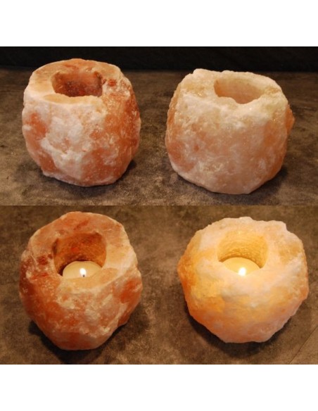 Bougeoir en Cristal de Sel Himalaya Rock 1kg 
