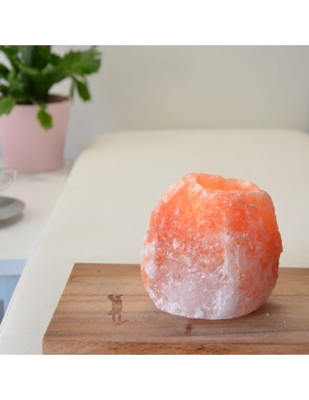 Bougeoir en Cristal de Sel Himalaya Rock 1kg 