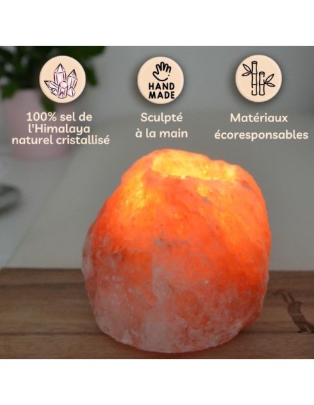 Bougeoir en Cristal de Sel Himalaya Rock 1kg 