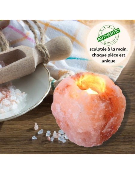Bougeoir en Cristal de Sel Himalaya Rock 1kg 