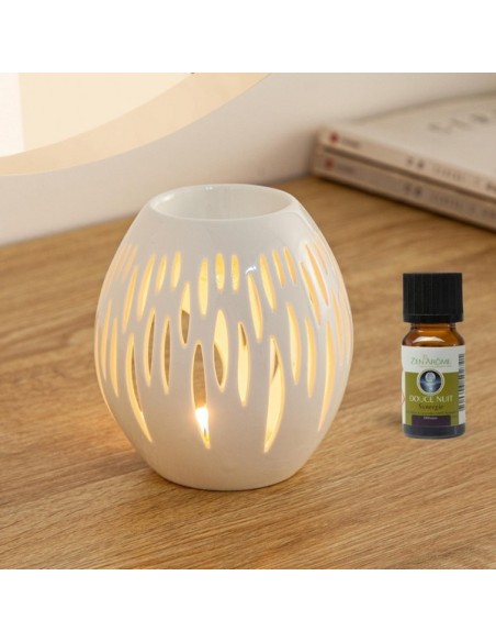 Brûle parfum Série Céramy Ovali Blanc 