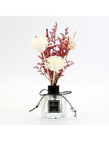 Diffuseur d'huile essentielle 50 ml avec bâtonnets et fleurs séchées