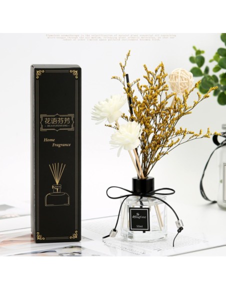 Diffuseur d'huile essentielle 50 ml avec bâtonnets et fleurs séchées