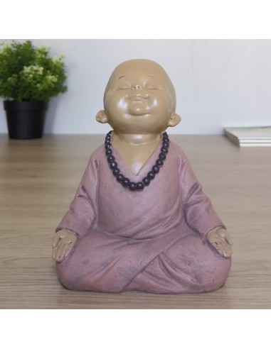 Statuette Bouddha - Bébé Rose en méditation 