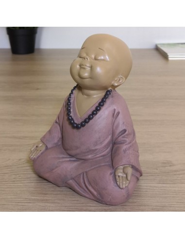 Statuette Bouddha - Bébé Rose en méditation 