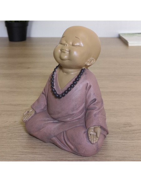 Statuette Bouddha - Bébé Rose en méditation 