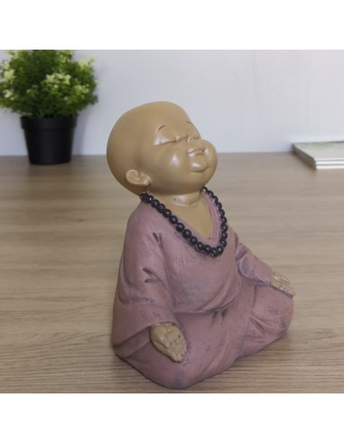 Statuette Bouddha - Bébé Rose en méditation 