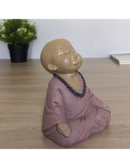 Statuette Bouddha - Bébé Rose en méditation 